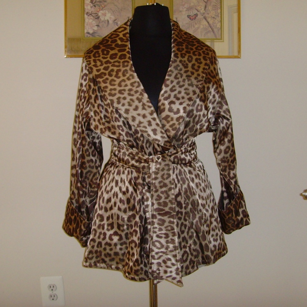 Leopard Print Rain Coat with Storage Bag
